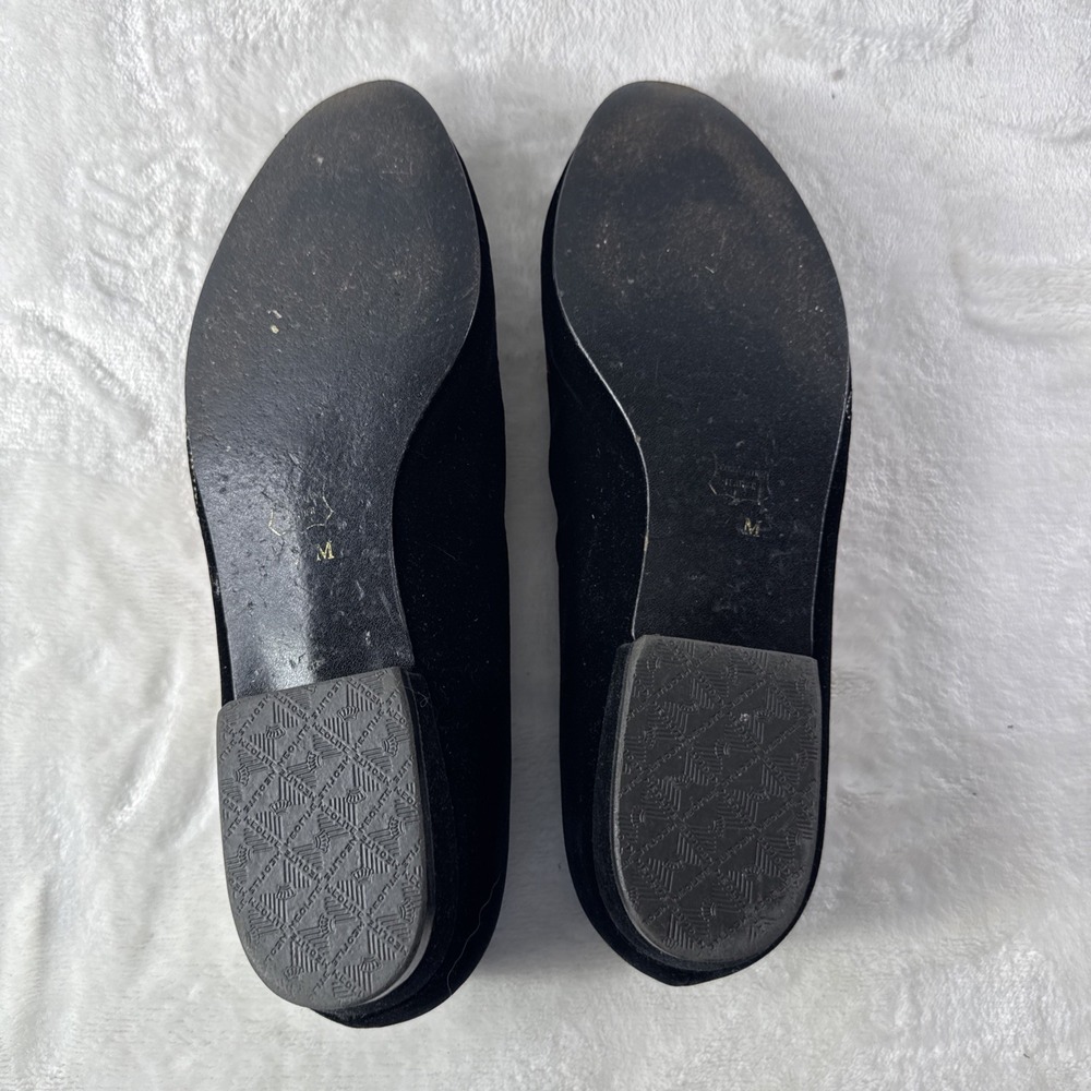 Vintage Talbots Black Velvet Balket Slippers W/ Red , Green Poinsettia Embroider - Picture 6 of 7
